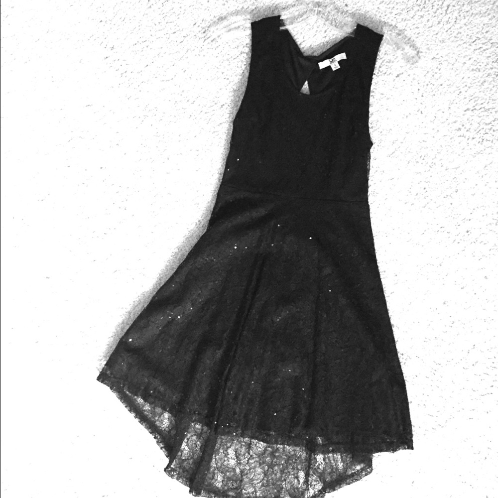 LBD with subtle sequins and open back cutout